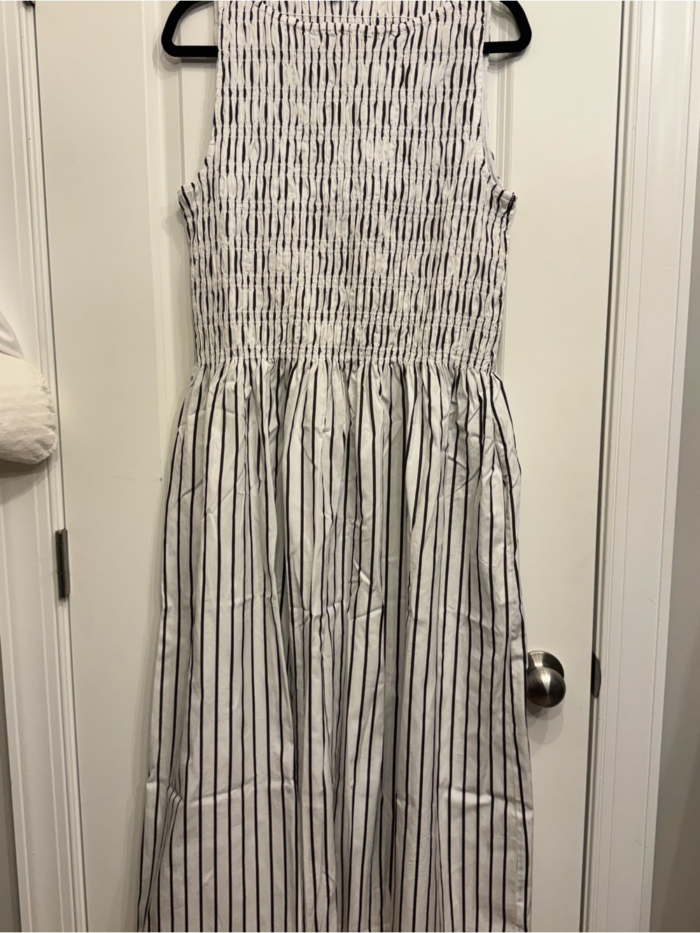 Women’s Madewell White Striped Smocked Maxi Dress